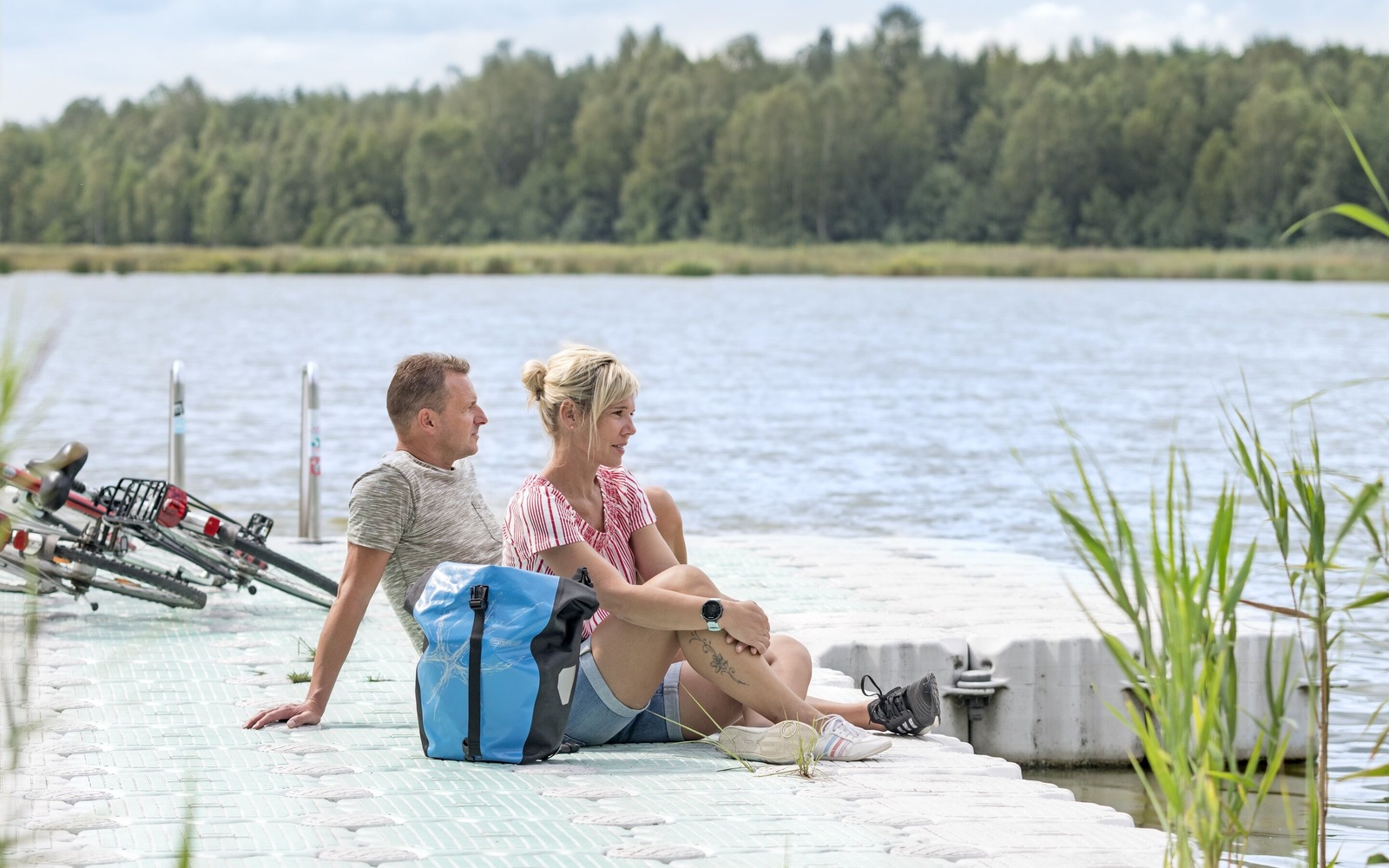 Radfahrer am Pastlingsee, Foto: Nada Quenzel, Lizenz: Tourismusverband Lausitzer Seenland e.V.