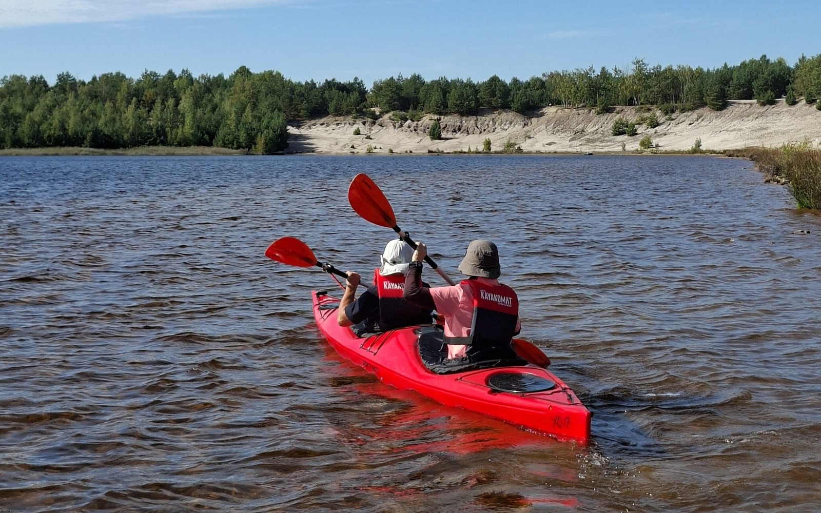 Tandem-Kajak auf dem Bergheider See, Foto: Christoph Büttner, Lizenz: Christoph Büttner